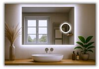 LUSTRO LED 110x100 DO MAKIJAŻU COB Z LUSTERKIEM KOSMETYCZNYM 3xPOWIĘKSZENIE