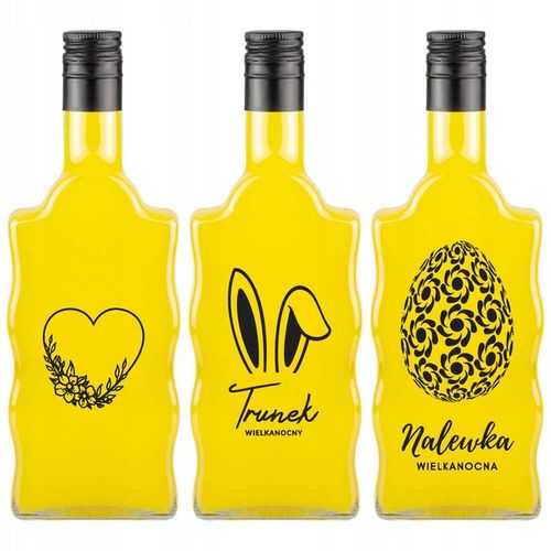 5x Butelki Szklane na WIELKANOC FALA 500ml z NADRUKIEM Na Likiery Nalewki na Arena.pl