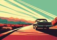 Plakat 100x70cm Droga przez Pustynię