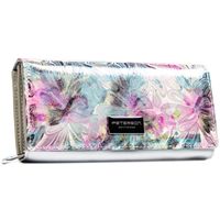 duży portfel damski z systemem rfid odszyty z wielokolorowej