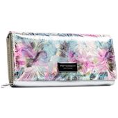 duży portfel damski z systemem rfid odszyty z wielokolorowej