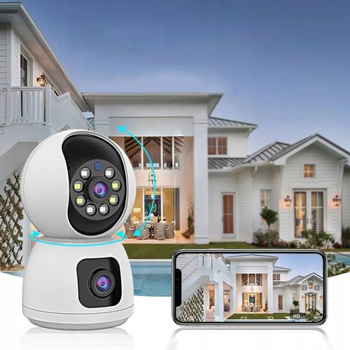 KAMERA MONITORUJĄCA BIAŁA 2,4G WIFI PTZ + 2 OBIEKTYWY 2MP na Arena.pl