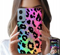 ETUI DO MOTOROLA E15 / G05 - KOLOROWA TĘCZOWA PANTERKA PLECKI FOLIA