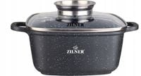 GARNEK TRADYCYJNY MARMURKOWY KWADRATOWY Z POKRYWKĄ 4,4L 24CM INDUKCJA GAZ