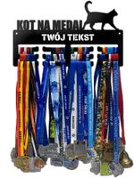 Wieszak na medale KOT NA MEDAL twoje imię dowolny tekst 203.1