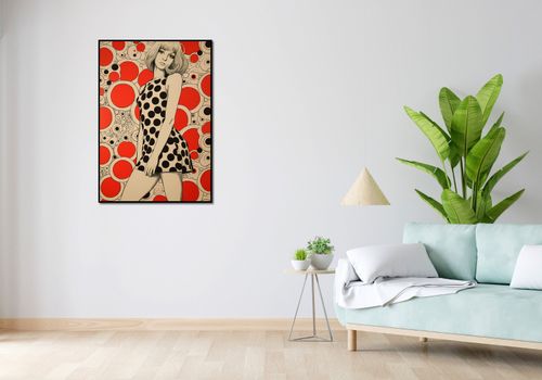 Plakat 70x100cm Czerwone Kropki na Arena.pl