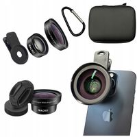 Zestaw obiektyw 2w1 Macro + szerokokątny do telefonu, nakładka, soczewka