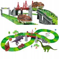 TOR SAMOCHODOWY WYŚCIGOWY ZESTAW AUTO MEGA PARK DINOZAURÓW 270 el. ZABAWKA