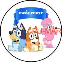 Opłatek na tort Urodziny Bluey Pies Piesek Postać Tekst Gratis 20 cm Gruby