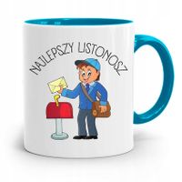 Kubek Błękitny Prezent Dla Listonosza Najlepszy Z Nadrukiem Ze Zdjęciem