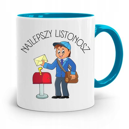 Kubek Błękitny Prezent Dla Listonosza Najlepszy Z Nadrukiem Ze Zdjęciem na Arena.pl