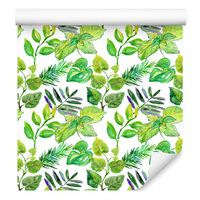 Tapeta leśne liście rośliny do kuchni jadalni