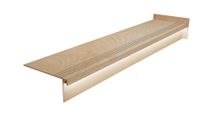 Stopnica drewnopodobna 120x30 z kapinosem, DĄB, nacięcia antypoślizgowe,LED