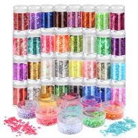 Zestaw Brokatu i Cekinów 41 Kolorów Różne Kształty do Paznokci DIY Makijaż
