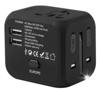 ADAPTER TURYSTYCZNY ŁADOWARKA 2x USB UK EU US AU