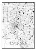 Bangkok mapa czarno biała - plakat 59,4x84,1 cm