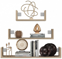 Nowoczesny Komplet Półek Wiszących 3szt 40-80 cm Sonoma ROBIN TS - 2 Kolory