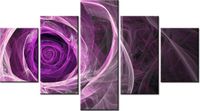 75CM 120 OBRAZ 5 ELEM FIOLETOWA RÓŻA ŚCIENNY DRUK
