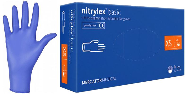 rękawice nitrylowe 100 szt. nitrylex basic dark blue 6-xs zdjęcie 8