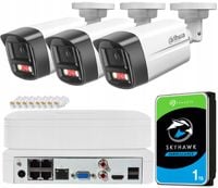 Zestaw Monitoringu Dahua 3 Kamery 4MPX Bez Kabla Rejestrator 4CH Dysk 1TB