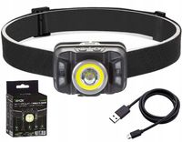 LATARKA CZOŁOWA CZOŁÓWKA LAMPA LED AKUMULATOR CZUJNIK IP66 USB C PRO KABEL