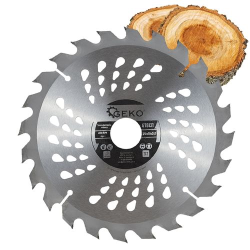 PIŁA TARCZA WIDIOWA DO CIĘCIA DREWNA 210x30 24 ZĘBY TNĄCE GEKO G78131 na Arena.pl
