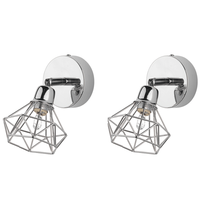 Zestaw 2 lamp ściennych srebrne ERMA