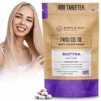 BIOTYNA 4x 2,5mg NA WŁOSY SKÓRĘ PAZNOKCIE WITAMINY NATURALNY KRZEM 400 TAB