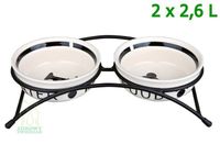 TRIXIE Miski ceramiczne na stojaku dla psa miska na wodę karmę 2x2,6L