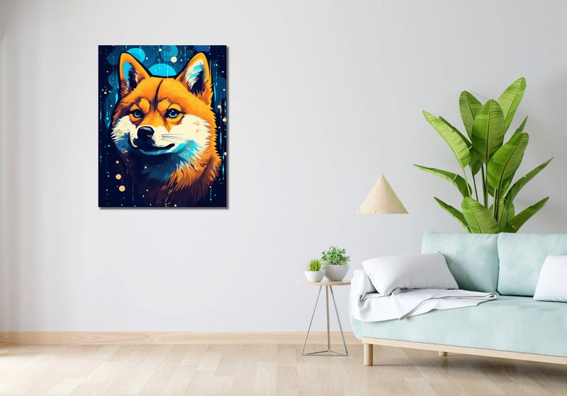 Obraz 70x90cm Lisek w Kosmosie zdjęcie 2