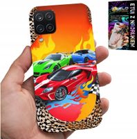 ETUI DO SAMSUNG GALAXY A22 5G - DLA DZIECI, SAMOCHODY WYŚCIGOWE + SZKŁO