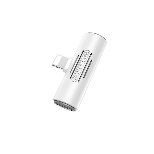 Borofone Adapter BV7 Audio - Lightning na Lightning + jack 3,5mm - biały zdjęcie 1