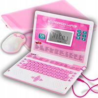 LAPTOP EDUKACYJNY INTERAKTYWNY DLA DZIECI RÓŻOWY 120 OPCJI ANG/POL NAUKA