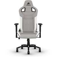 Fotel gamingowy Corsair T3 Rush do 120kg Tkanina Biało-Szary