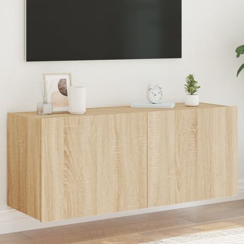 Ścienna szafka TV z LED, dąb sonoma, 100x35x41 cm na Arena.pl