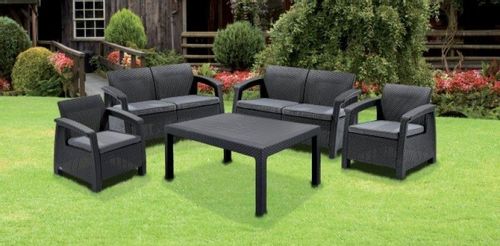 Emaga Zestaw mebli ogrodowych CORFU FIESTA antracyt na Arena.pl