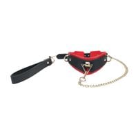 obroża z smyczą milan collection ouch czarny czerwony