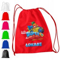 WOREK PLECAK SPORTOWY NA WF DLA DZIECI - SUPER ZINGS + IMIĘ! BAJKA THINGS