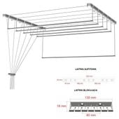 Suszarka sufitowa 6 prętów 150cm suszenia biała fra