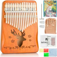 Afrykański Drewniany Instrument Muzyczny Kalimba Melodiko Pianino 17 Kl