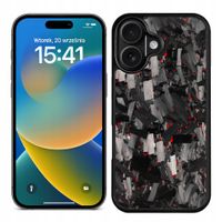 Apple iPhone 16 CASE OBUDOWA KUTY CARBON FORGED RED WŁÓKNO WĘGLOWE