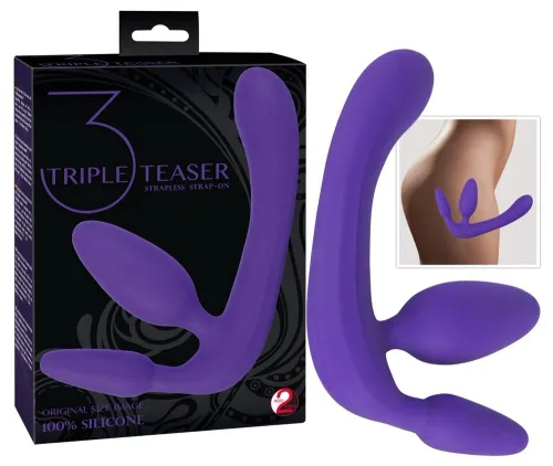 you2toys strapless strap-on fioletowy - system intymny z 3 wtyczkami, 20 cm na Arena.pl