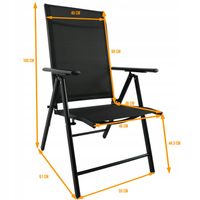 Krzesło Ogrodowe Składane Na Taras Balkon Fotel Ogrodowy Regulowane Oparcie