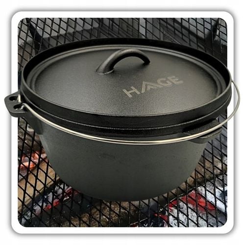 KOCIOŁEK ŻELIWNY WISZĄCY GARNEK MYŚLIWSKI WĘGIERSKI 7,2L NA OGNISKO na Arena.pl