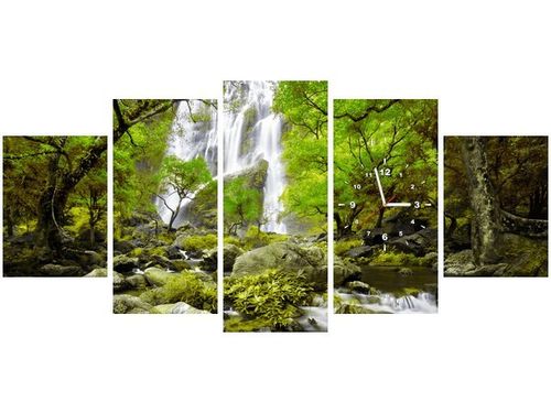 70CM 150CM ZEGAR 5 ELEM WODOSPAD ZIELENI DRUK OBRAZ na Arena.pl