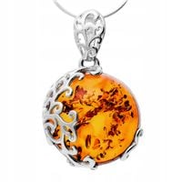 WISIOREK naszyjnik z BURSZTYN srebro925 +ŁAŃCUSZEK