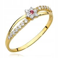 ZŁOTY PIERŚCIONEK ZARĘCZYNOWY 333 8K CYRKONIE r22