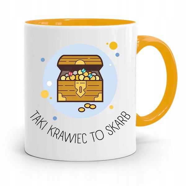 Kubek Żółty Dla Krawca Taki Krawiec To Skarb Z Nadrukiem Ze Zdjęciem zdjęcie 1