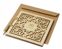 Kartka urodzinowa, prezent na urodziny - Drewniana