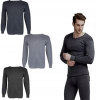Zestaw 3 Podkoszulek Męski Szary Grafitowy Ciemny Ocieplany Bawełna
